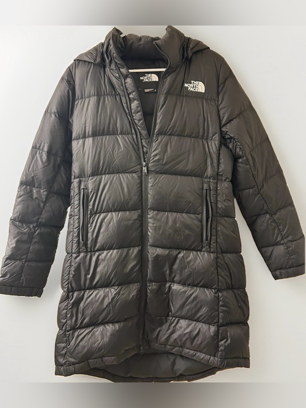 The North Face Women's Black Puffer Down Coat with Hood Sz M